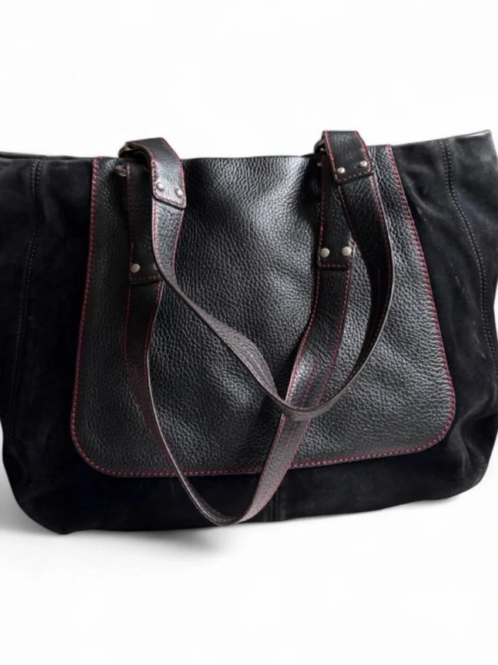 Tod's  Black Leather and Suede Tote from the Ferrari collection
